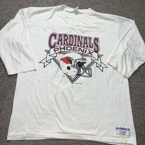 Vintgae 80s Phoenix Arizona Cardinals Logo 7 Football Sports T-shirt Sz XL White